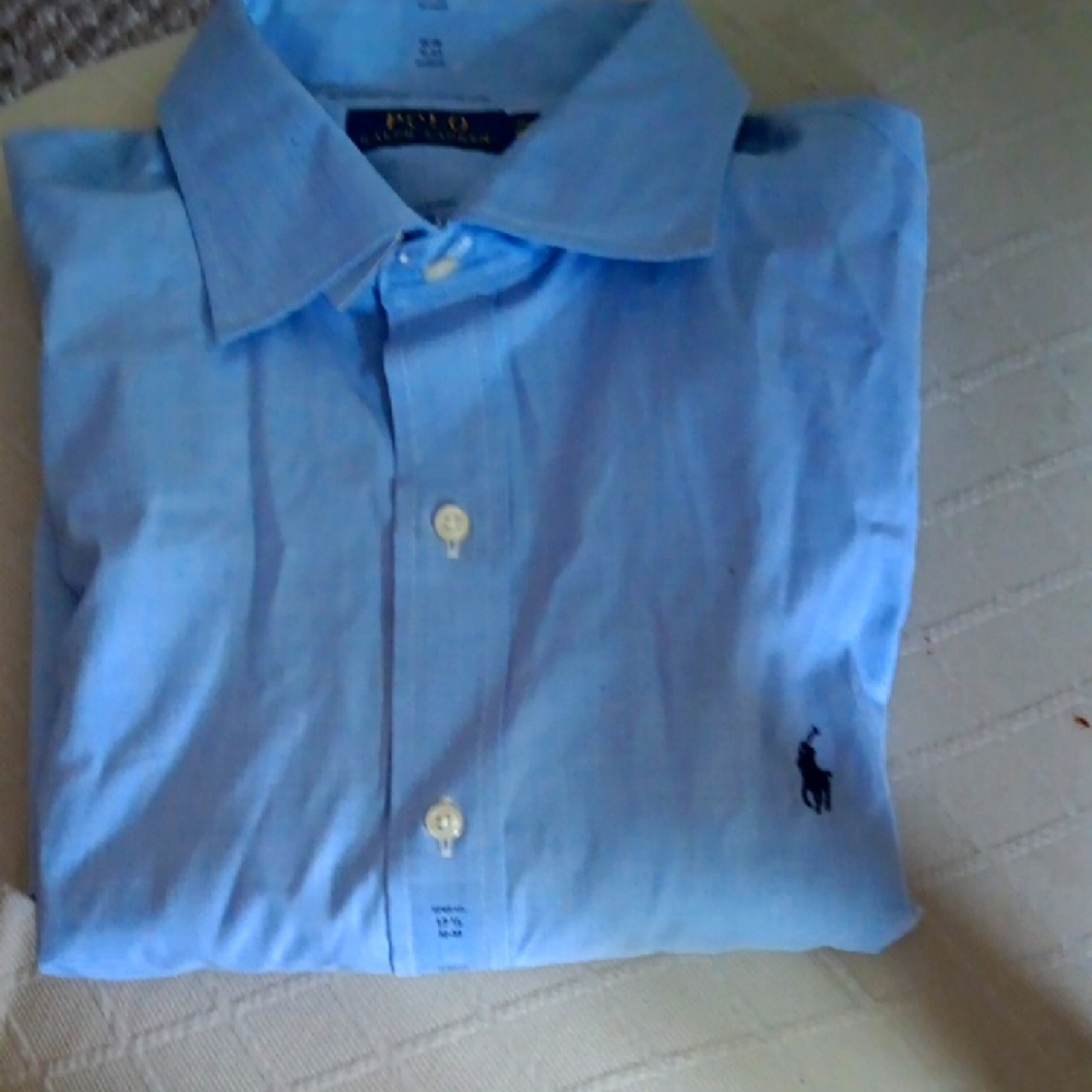 Polo by Ralph Lauren Blue Dress Shirt with Pointed Collar